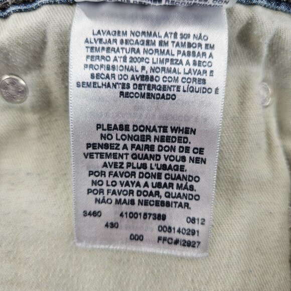 Levis 514 Denim Shorts Womens 38 Blue Distressed Cut Off Raw Hem Classic Jean - Picture 6 of 16